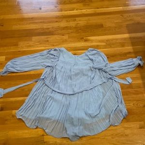 Blue, tie waist romper.